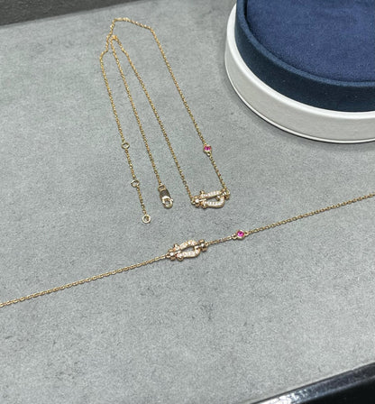[Stellar Jewelry]FORCE 10 DIAMOND PINK GOLD NECKLACE