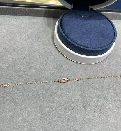 [Stellar Jewelry]FORCE 10 DIAMOND CHAIN LINK PINK GOLD BRACELET