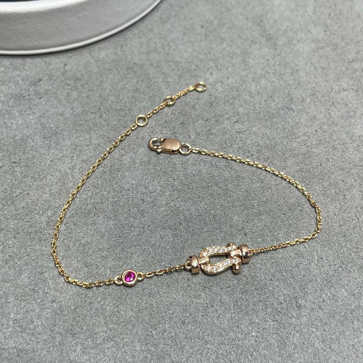 [Stellar Jewelry]FORCE 10 DIAMOND CHAIN LINK PINK GOLD BRACELET