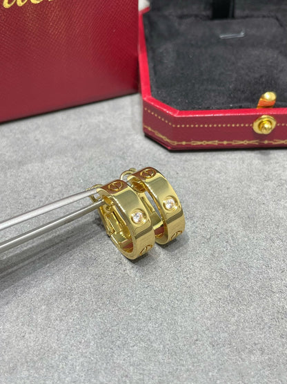 [Stellar Jewelry]LOVE 5.5MM 1 DIAMOND EARRINGS