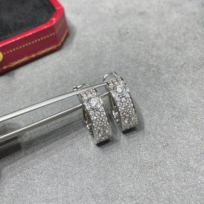 [Stellar Jewelry]LOVE 5.5MM DIAMOND PAVED EARRINGS