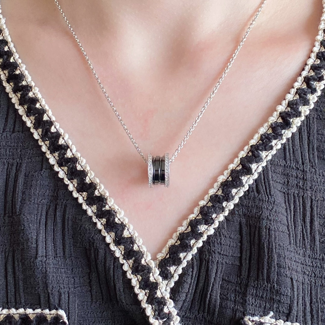 [Stellar Jewelry]ZERO 1 DIAMOND CERAMIC NECKLACE