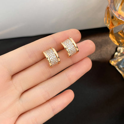 [Stellar Jewelry]ZERO 1 DIAMOND PAVED EARRINGS