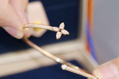 [Stellar Jewelry]IDYLLE PINK GOLD OPEN BRACELET DIAMOND PAVED