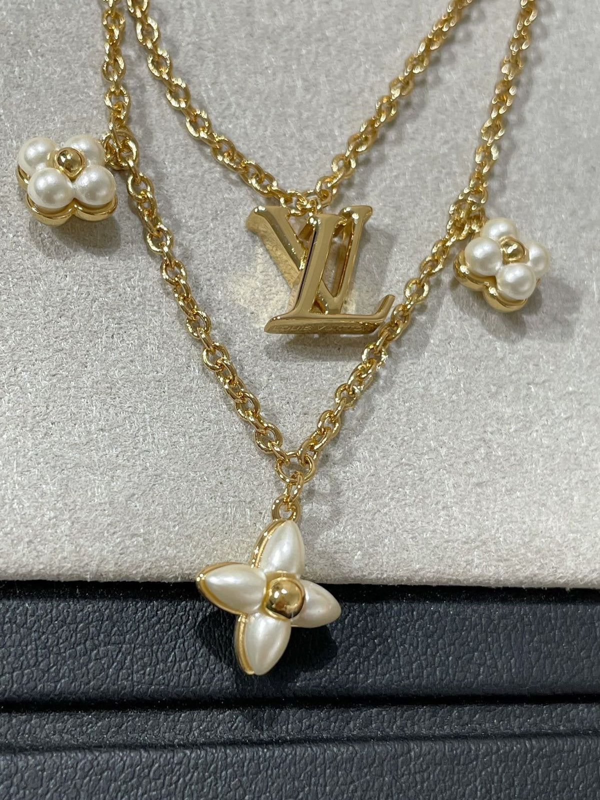 [Stellar Jewelry]FLOWERGRAM GOLD MOP DOUBLE ROW NECKLACE