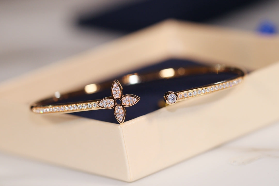 [Stellar Jewelry]IDYLLE GOLD OPEN BRACELET DIAMOND PAVED
