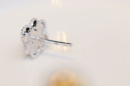 [Stellar Jewelry]CLOVER MINI TURQUOISE SILVER STUD EARRINGS