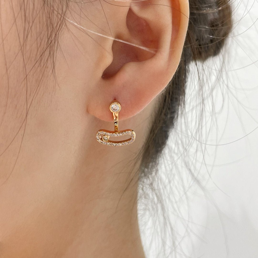 [Stellar Jewelry]MOVE UNO PINK GOLD DIAMOND EARRINGS