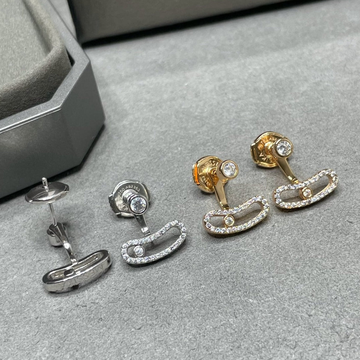 [Stellar Jewelry]MOVE UNO PINK GOLD DIAMOND EARRINGS