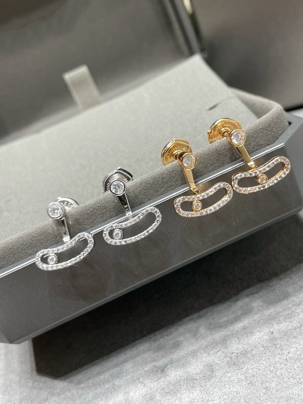 [Stellar Jewelry]MOVE UNO PINK GOLD DIAMOND EARRINGS