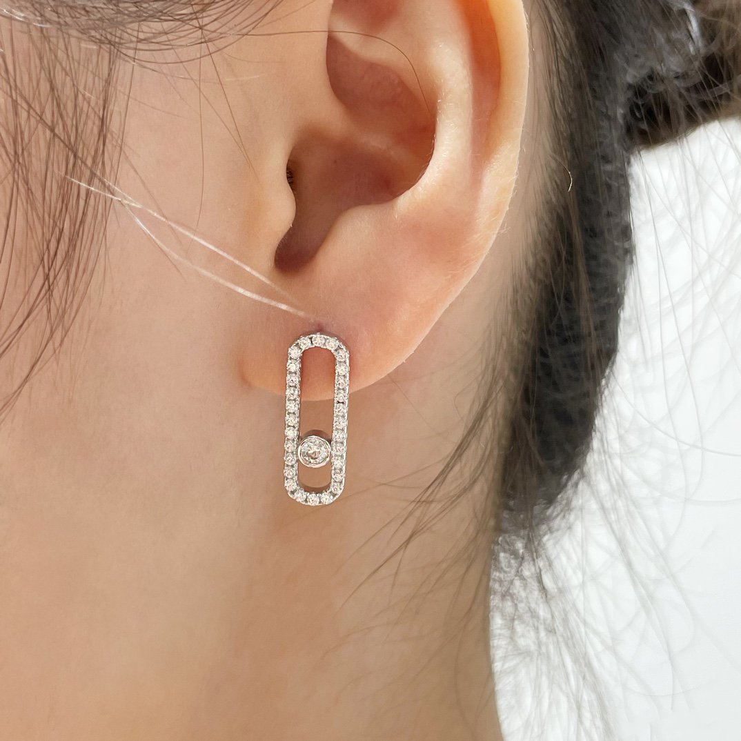 [Stellar Jewelry]MOVE UNO STUD DIAMOND PAVED EARRINGS