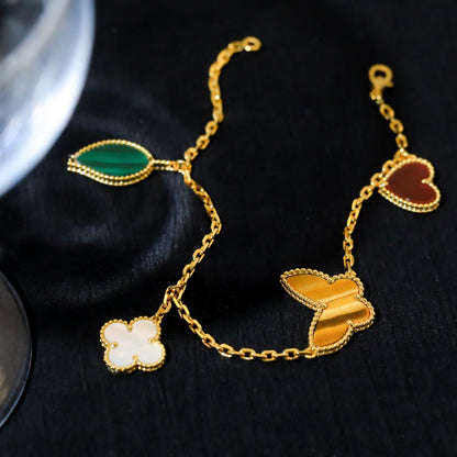 [Stellar Jewelry]LUCKY SPRING 5 MOTIF GOLD BRACELET