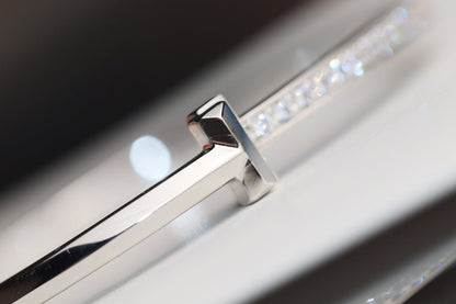 [Stellar jewels]NARROW T1 HINGED BANGLE DIAMOND SILVER