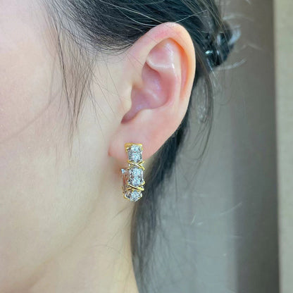 [Stellar jewels]SCHLUMBERGER GOLD DIAMOND EARRINGS