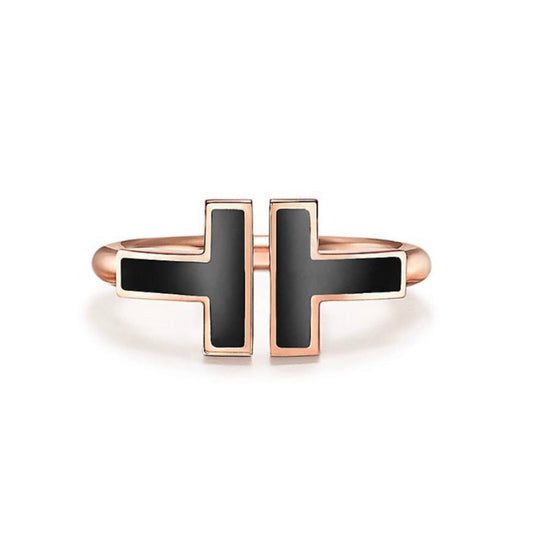 [Stellar jewels]T SMALL ONYX PINK GOLD RING