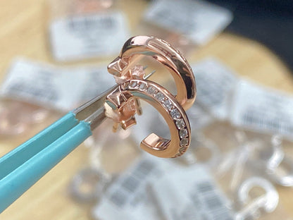 [Stellar jewels]T1 HOOP DIAMOND EARRINGS