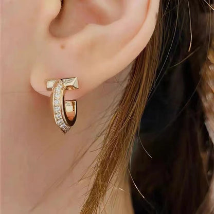 [Stellar jewels]T1 HOOP DIAMOND EARRINGS