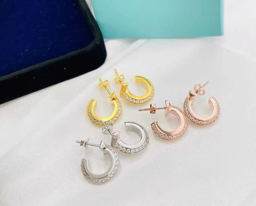 [Stellar jewels]T1 HOOP DIAMOND EARRINGS
