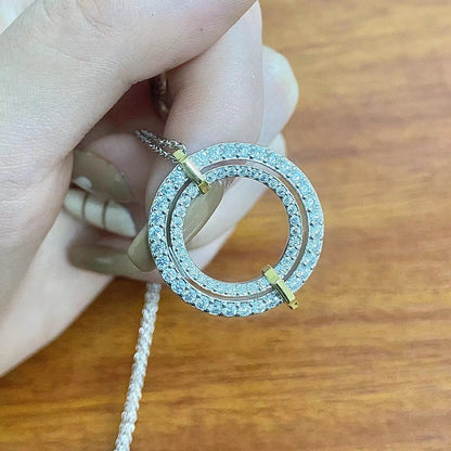 [Stellar jewels]EDGE DIAMOND GOLD SILVER NECKLACE