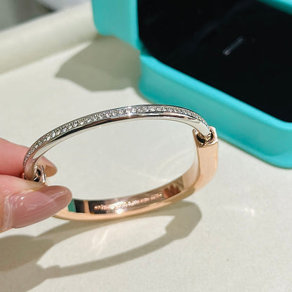 [Stellar jewels]LOCK PINK GOLD SILVER DIAMOND BRACELET