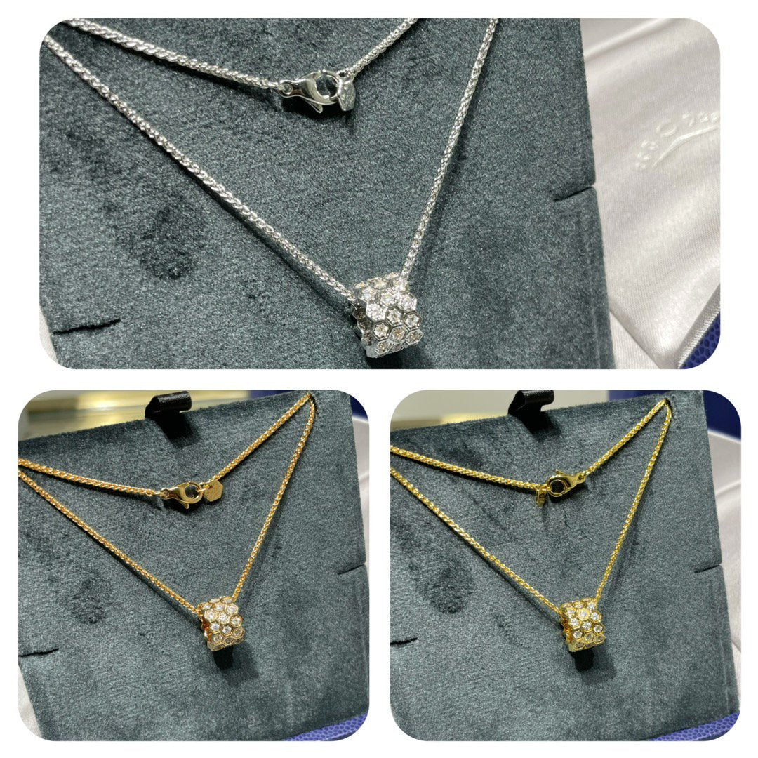 [Stellar Jewelry]BEE LOVE DIAMOND PAVED 3 ROW NECKLACE