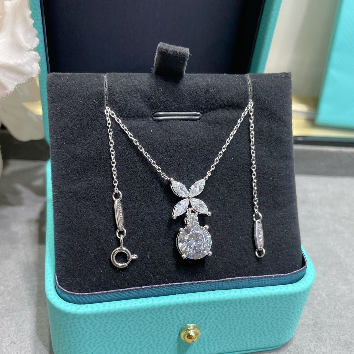 [Stellar jewels]VICTORIA PENDANT SILVER DIAMOND NECKLACE