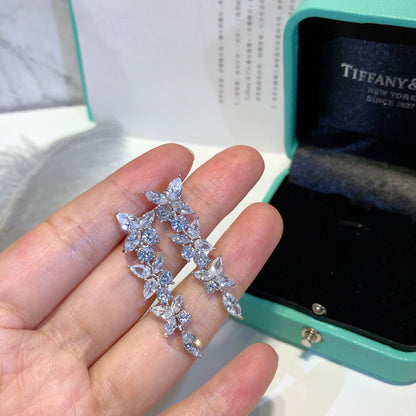 [Stellar jewels]VICTORIA SILVER DIAMOND DROP EARRINGS