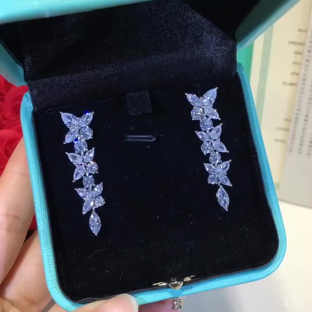 [Stellar jewels]VICTORIA SILVER DIAMOND DROP EARRINGS