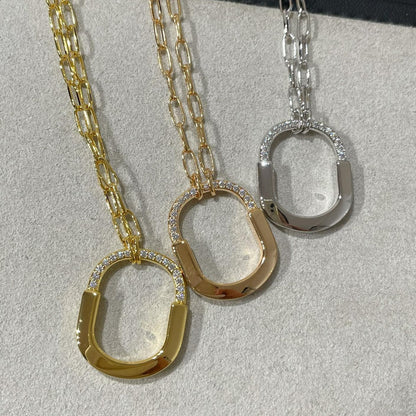 [Stellar jewels]LOCK MEDIUM PENDANT DIAMOND NECKLACE