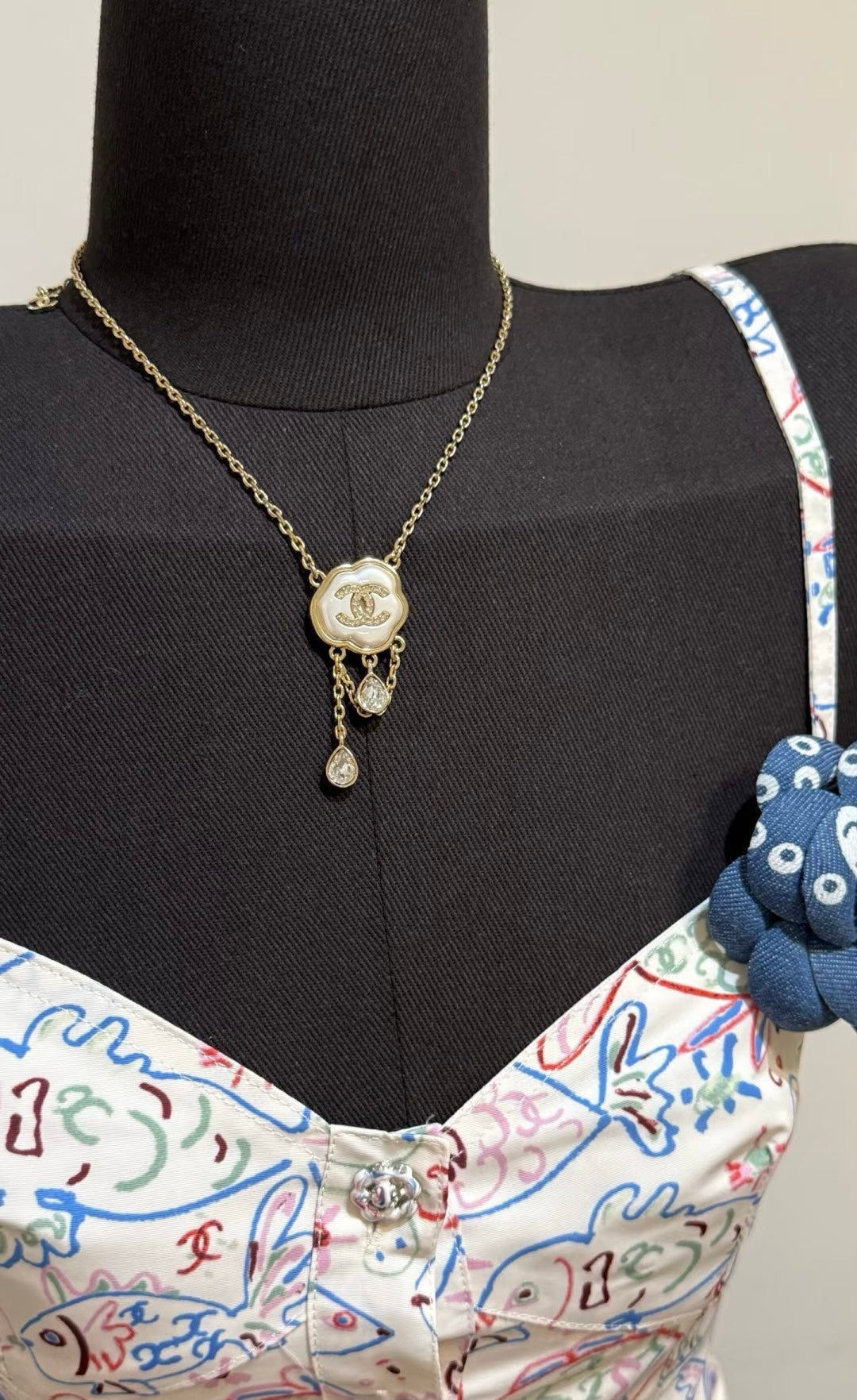 [Stellar Jewelry]Cloud Pearl Mother-of-Pearl Diamond Chain Pendant Necklace