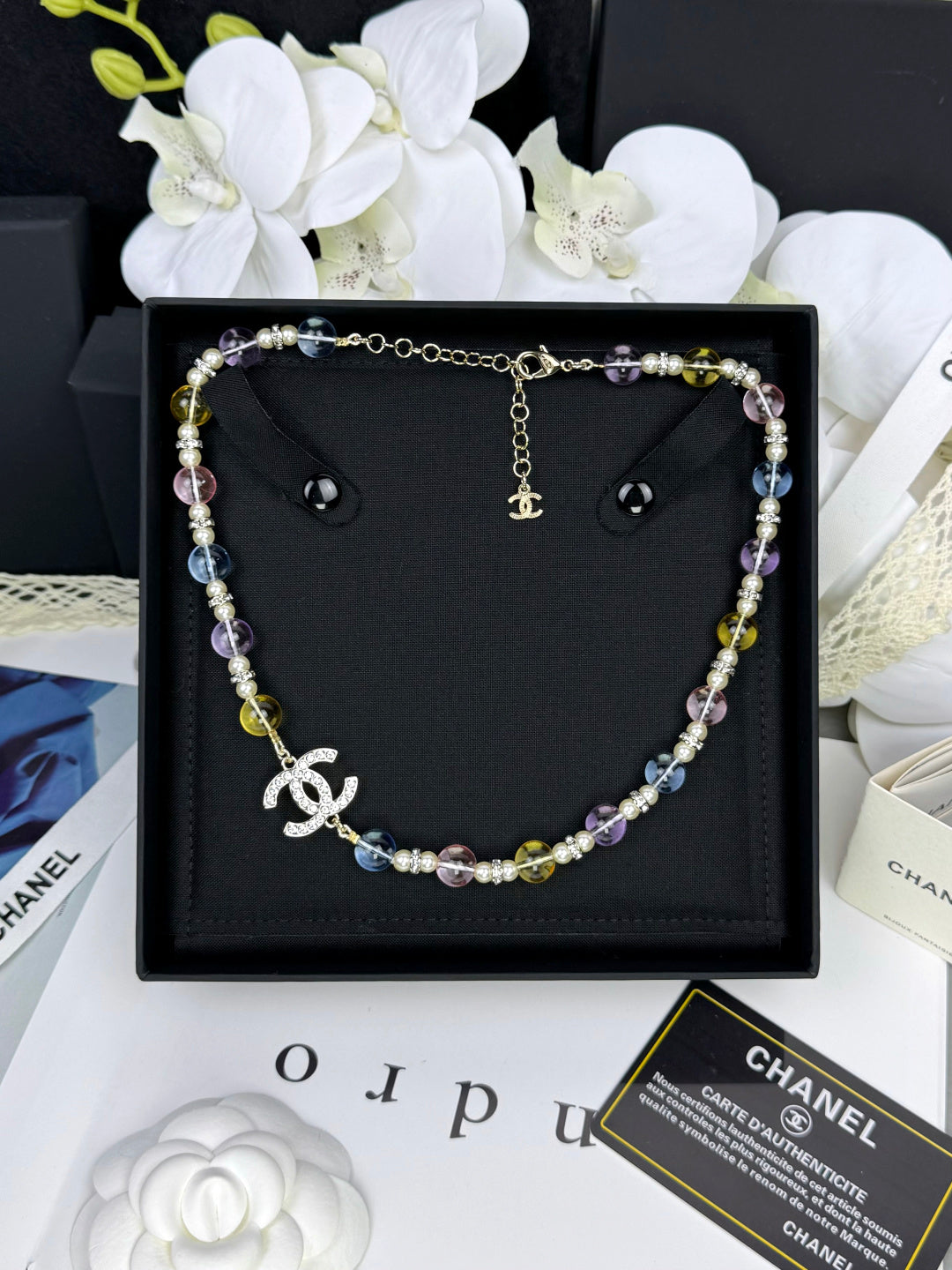 [Stellar Jewelry]26C New Spring Collection Colorful Transparent Resin Necklace