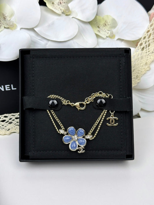 [Stellar Jewelry]VOLTE New Blue Floral Double-Layer Bracelet