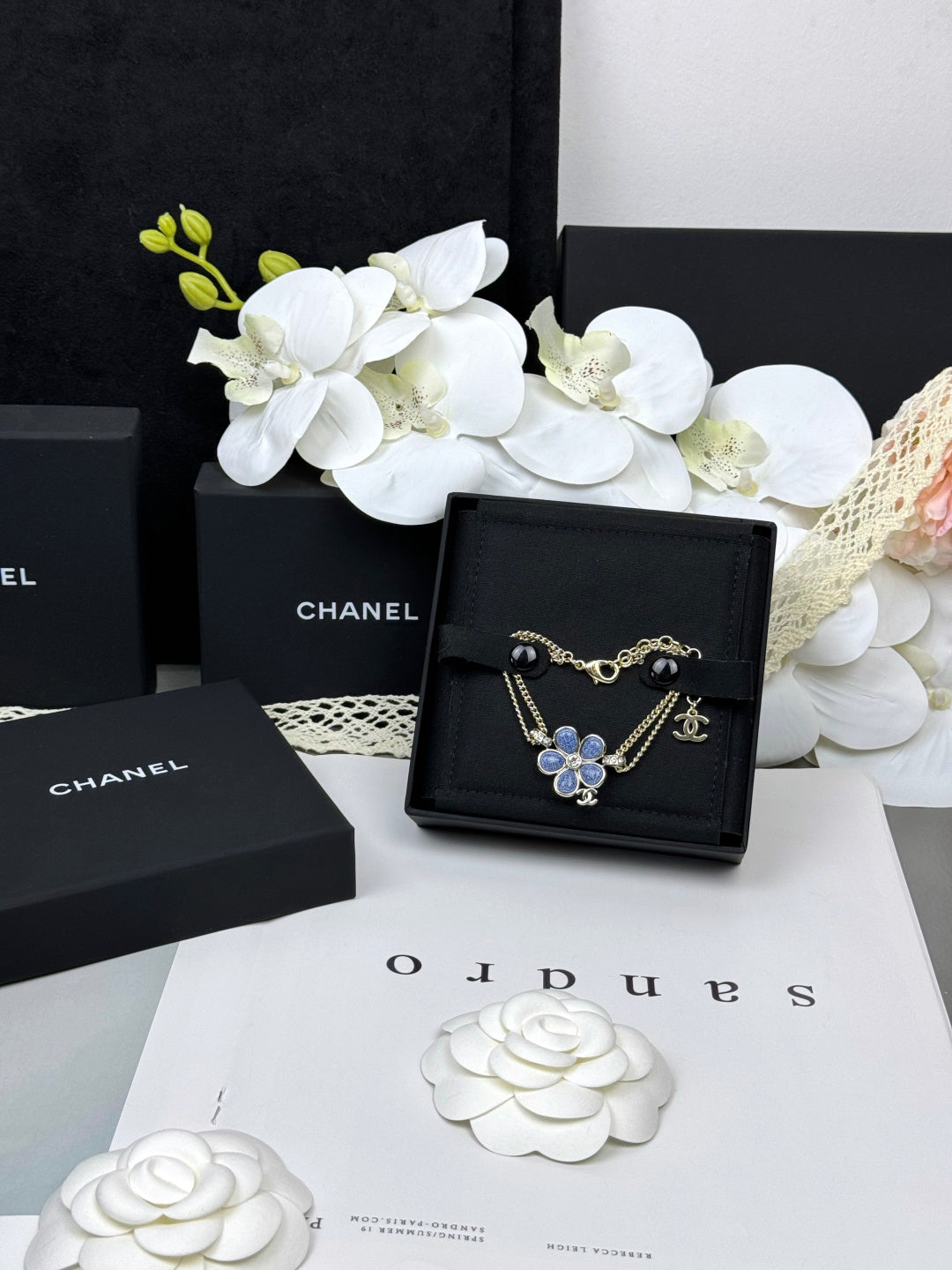 [Stellar Jewelry]VOLTE New Blue Floral Double-Layer Bracelet