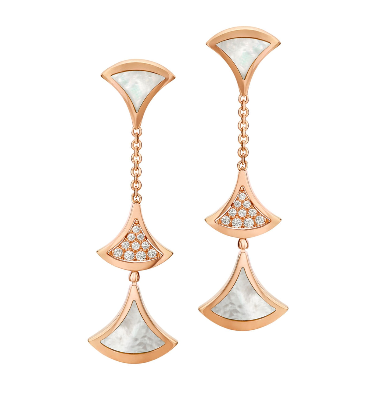 [Stellar Jewelry]DREAM EARRINGS 3 MOTIFS DIAMOND MOP PINK GOLD