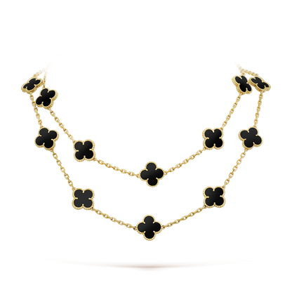 [Stellar Jewelry]CLOVER 20 MOTIFS ONYX NECKLACE