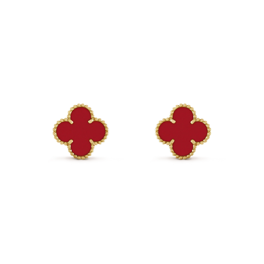 [Stellar Jewelry]CLOVER MINI 9.5MM CARNELIAN EARRINGS