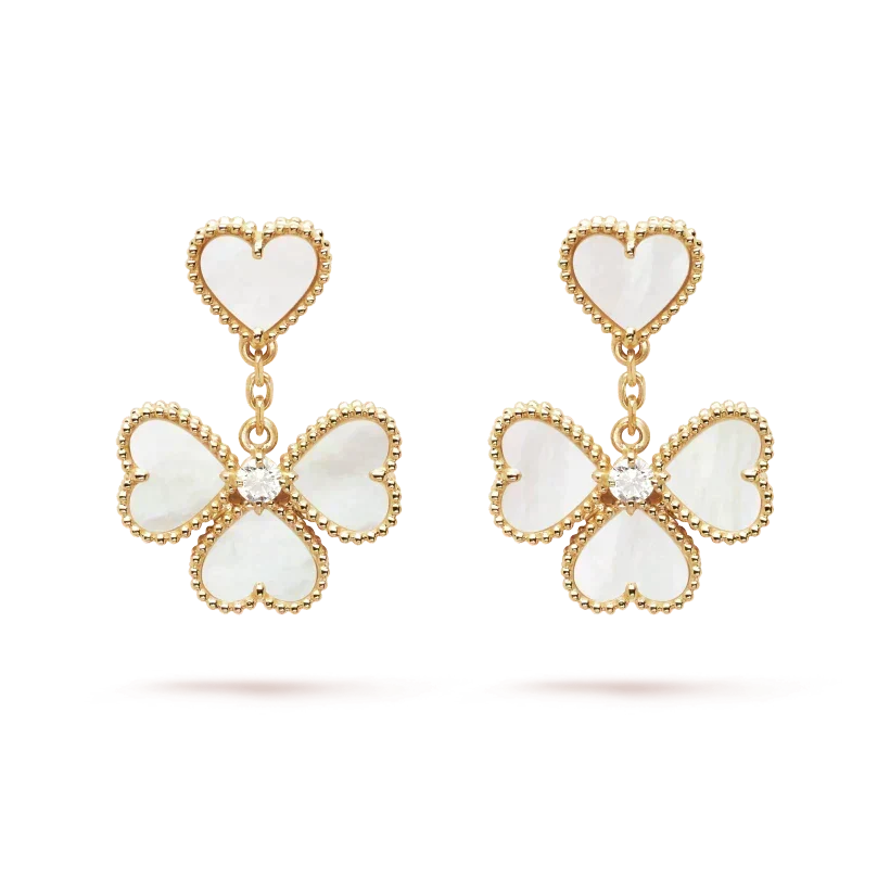 [Stellar Jewelry]CLOVER SWEET WHITE MOP EARRINGS