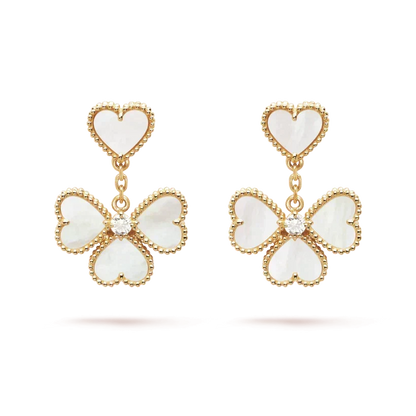 [Stellar Jewelry]CLOVER SWEET WHITE MOP EARRINGS