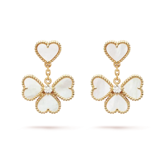 [Stellar Jewelry]CLOVER SWEET WHITE MOP EARRINGS