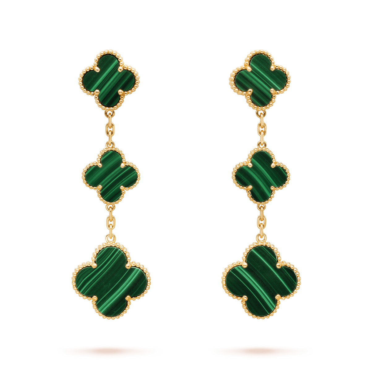[Stellar Jewelry]CLOVER MALACHITE 3 MOTIFS GOLD