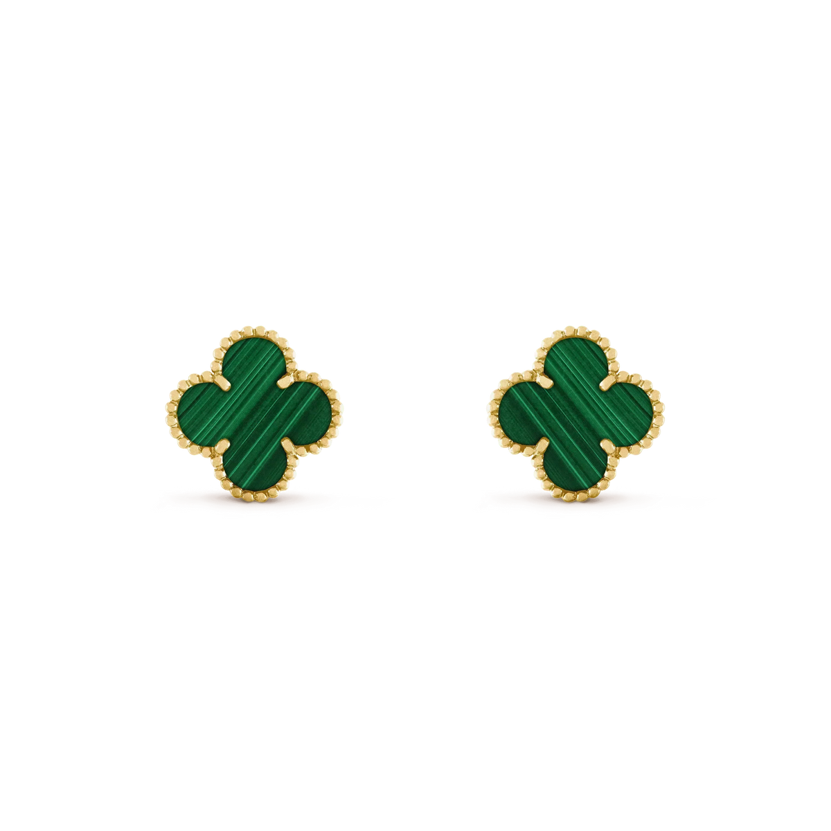 [Stellar Jewelry]CLOVER MEDIUM 1 MOTIFS MALACHITE  EARRINGS