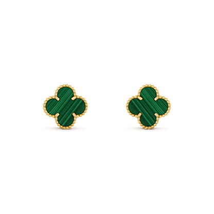 [Stellar Jewelry]CLOVER MEDIUM 1 MOTIFS MALACHITE  EARRINGS
