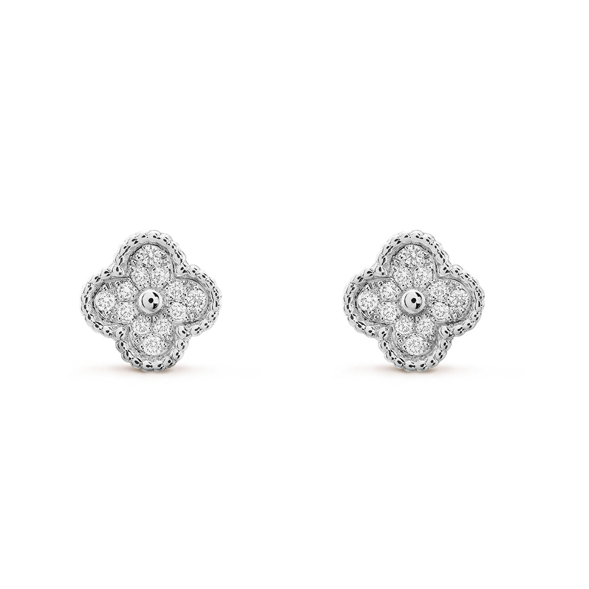 [Stellar Jewelry]CLOVER MINI DIAMOND STUD EARRINGS