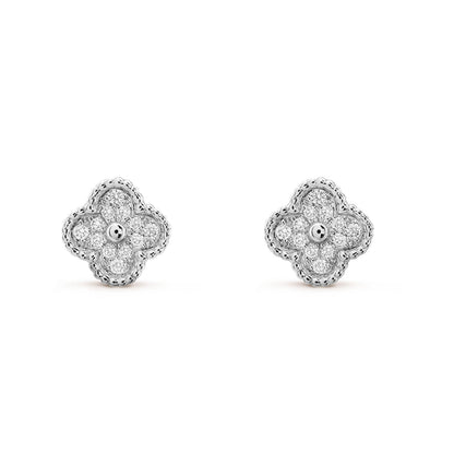 [Stellar Jewelry]CLOVER MINI DIAMOND STUD EARRINGS