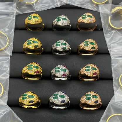 [Stellar Jewelry]BRAND NEW ASSORTED SNAKE HEAD MALACHITE RINGS