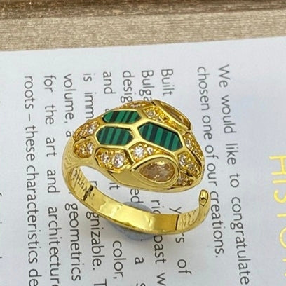 [Stellar Jewelry]BRAND NEW ASSORTED SNAKE HEAD MALACHITE RINGS