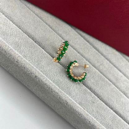 [Stellar Jewelry]NEW COLORED GEMSTONE COLLECTION SMALL HOOP EARRINGS