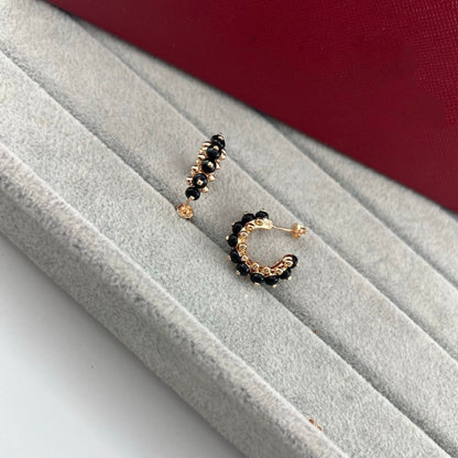 [Stellar Jewelry]NEW COLORED GEMSTONE COLLECTION SMALL HOOP EARRINGS