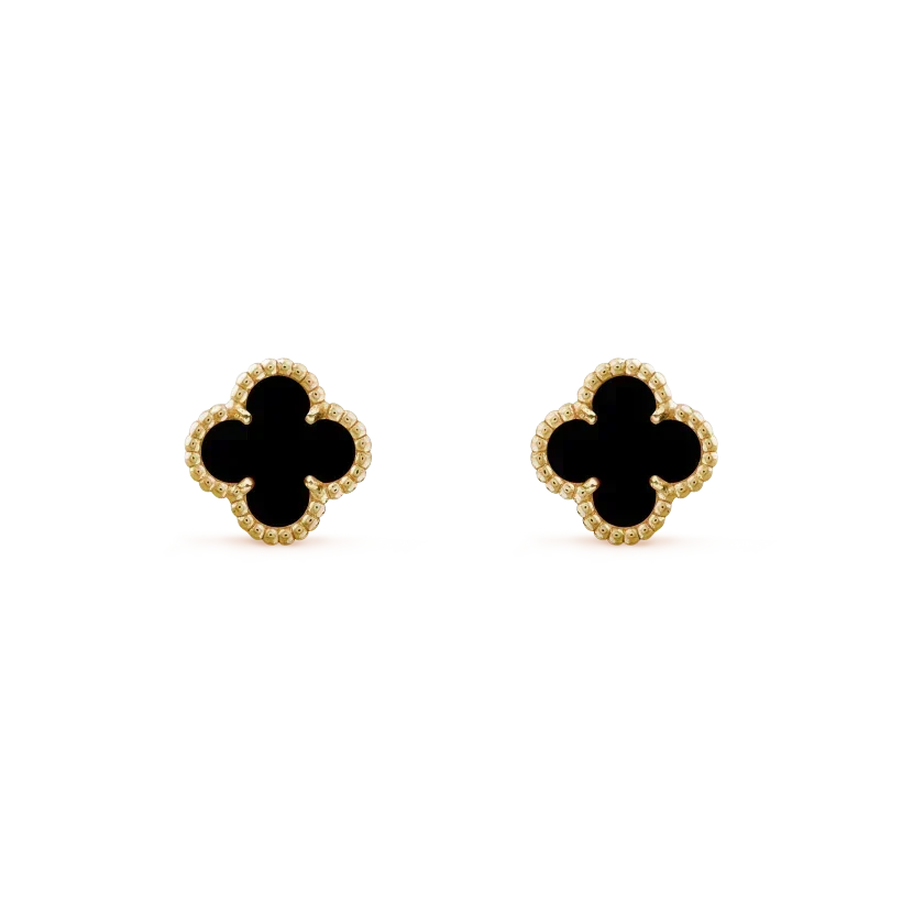 [Stellar Jewelry]CLOVER MINI 9.5MM BLACK MOP EARRINGS