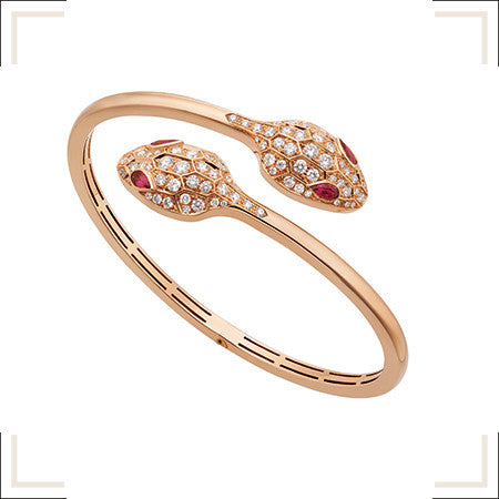 [Stellar Jewelry]SERPENTI BRACELET PINK GOLD DIAMOND DOUBLE SNAKE